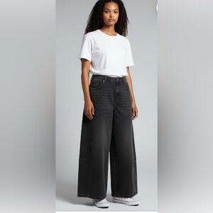 Pilcro Wide-Leg Black Jeans